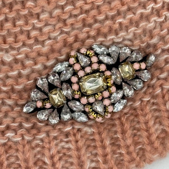 MixIt | Rhinestone Fixed Brooch Bedazzled Bejeweled Cap Marled Knit Hat Beanie - Picture 5 of 10